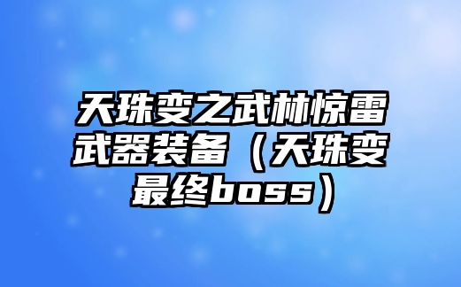 天珠變之武林驚雷武器裝備（天珠變最終boss）