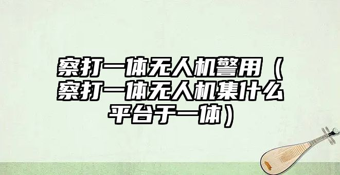 察打一體無人機警用（察打一體無人機集什么平臺于一體）