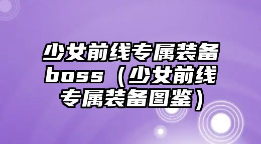 少女前線專屬裝備boss（少女前線專屬裝備圖鑒）