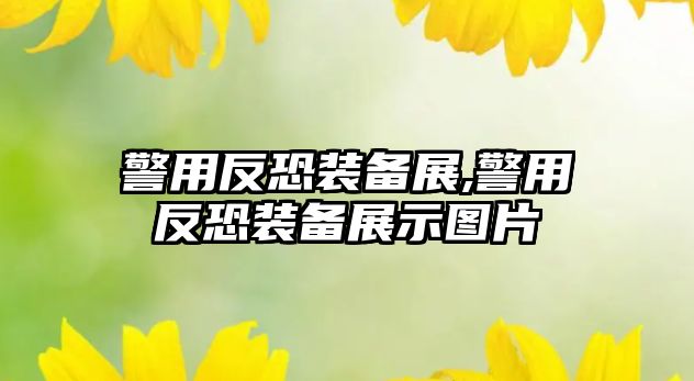 警用反恐裝備展,警用反恐裝備展示圖片