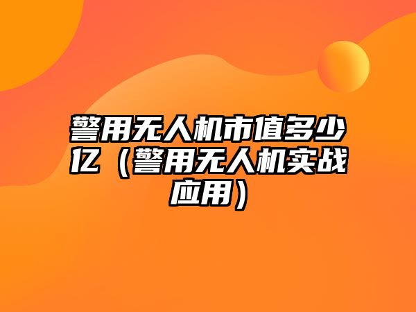 警用無人機(jī)市值多少億（警用無人機(jī)實(shí)戰(zhàn)應(yīng)用）