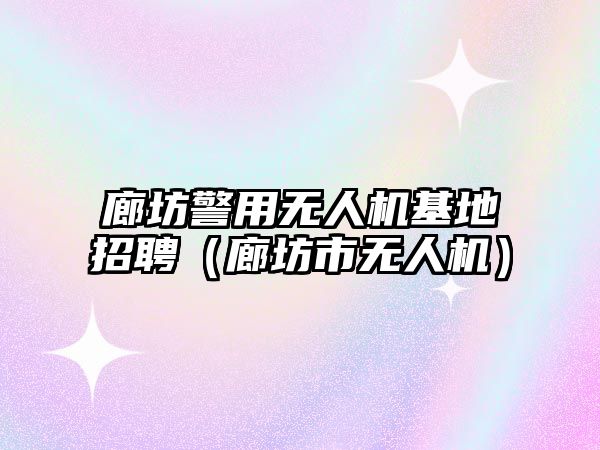 廊坊警用無人機基地招聘（廊坊市無人機）