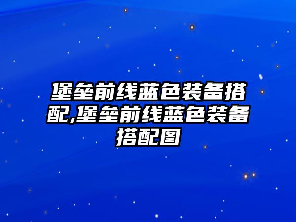 堡壘前線藍色裝備搭配,堡壘前線藍色裝備搭配圖