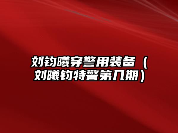 劉鈞曦穿警用裝備（劉曦鈞特警第幾期）