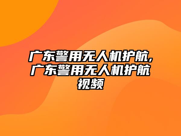 廣東警用無人機護航,廣東警用無人機護航視頻