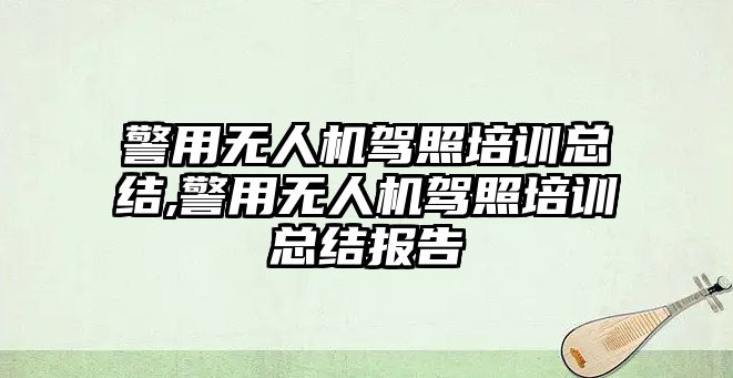 警用無人機駕照培訓總結,警用無人機駕照培訓總結報告