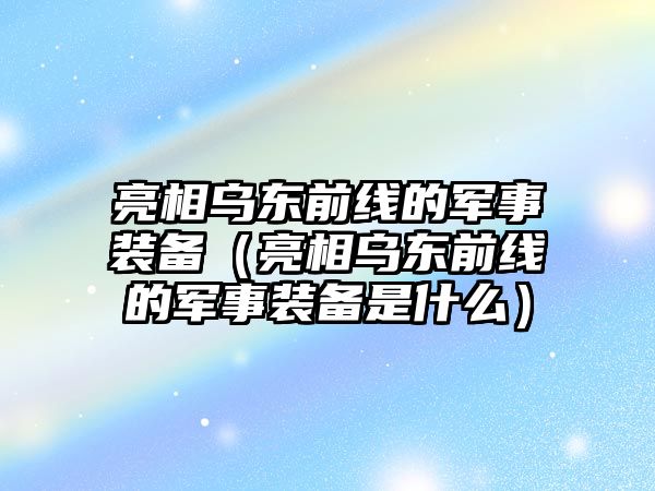 亮相烏東前線的軍事裝備（亮相烏東前線的軍事裝備是什么）