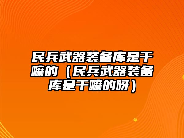 民兵武器裝備庫是干嘛的（民兵武器裝備庫是干嘛的呀）