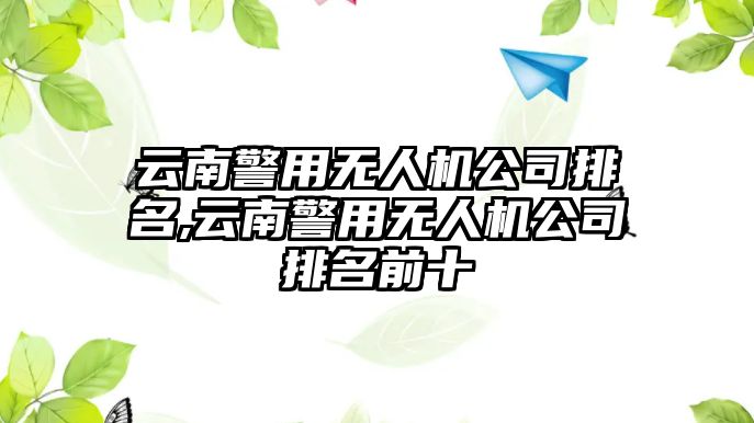 云南警用無人機公司排名,云南警用無人機公司排名前十