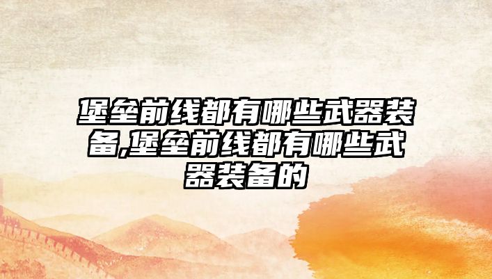 堡壘前線都有哪些武器裝備,堡壘前線都有哪些武器裝備的