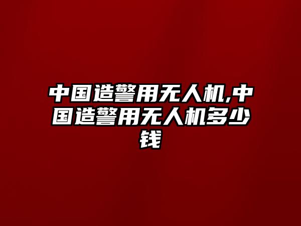 中國造警用無人機,中國造警用無人機多少錢