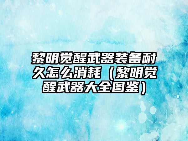 黎明覺醒武器裝備耐久怎么消耗（黎明覺醒武器大全圖鑒）