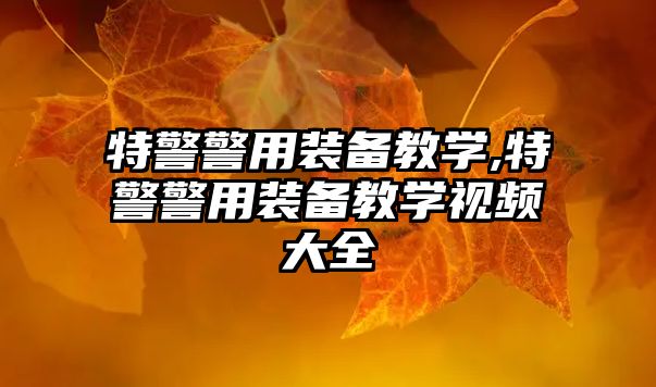 特警警用裝備教學(xué),特警警用裝備教學(xué)視頻大全