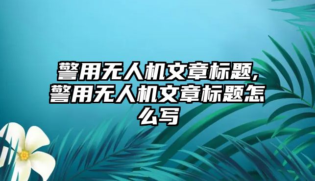 警用無人機文章標題,警用無人機文章標題怎么寫