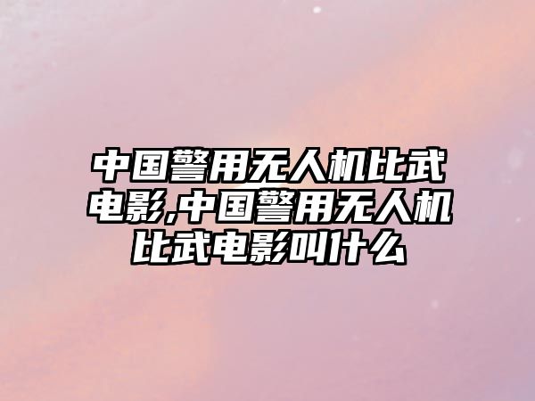 中國警用無人機比武電影,中國警用無人機比武電影叫什么