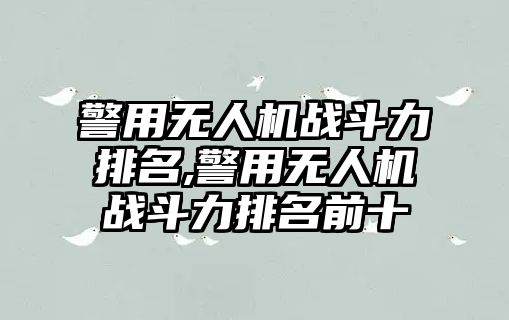 警用無人機(jī)戰(zhàn)斗力排名,警用無人機(jī)戰(zhàn)斗力排名前十