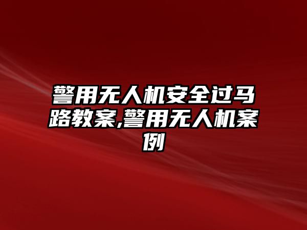 警用無人機(jī)安全過馬路教案,警用無人機(jī)案例