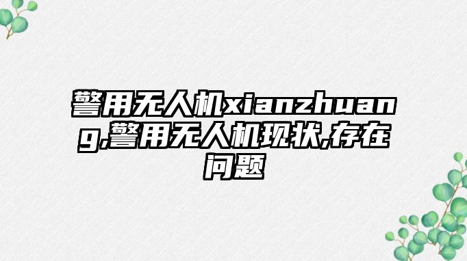 警用無人機xianzhuang,警用無人機現狀,存在問題