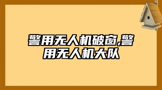 警用無人機破窗,警用無人機大隊