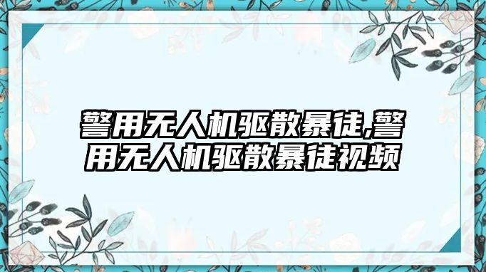 警用無人機驅散暴徒,警用無人機驅散暴徒視頻