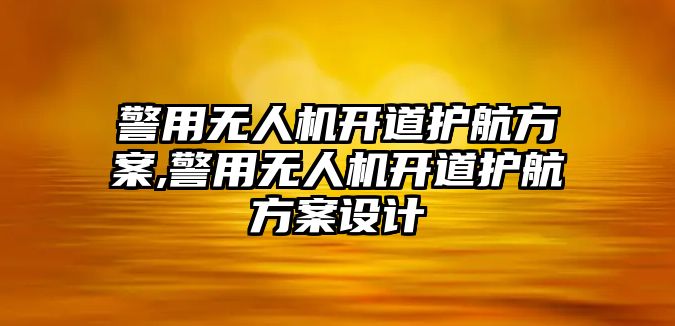 警用無人機開道護航方案,警用無人機開道護航方案設計