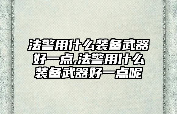 法警用什么裝備武器好一點,法警用什么裝備武器好一點呢