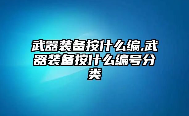 武器裝備按什么編,武器裝備按什么編號(hào)分類