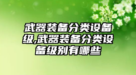 武器裝備分類設備級,武器裝備分類設備級別有哪些