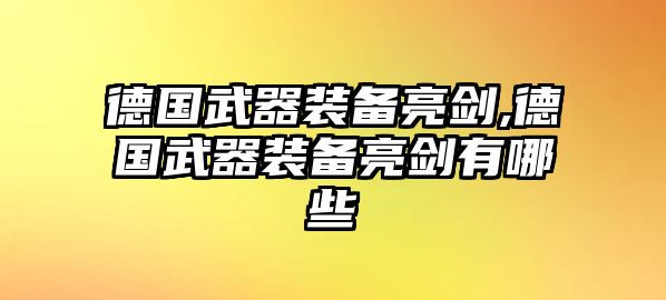 德國武器裝備亮劍,德國武器裝備亮劍有哪些