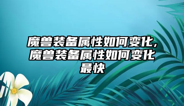 魔獸裝備屬性如何變化,魔獸裝備屬性如何變化最快