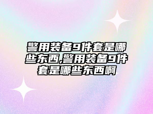 警用裝備9件套是哪些東西,警用裝備9件套是哪些東西啊