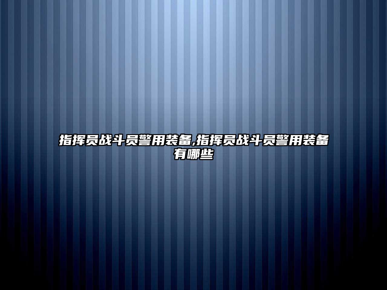 指揮員戰斗員警用裝備,指揮員戰斗員警用裝備有哪些