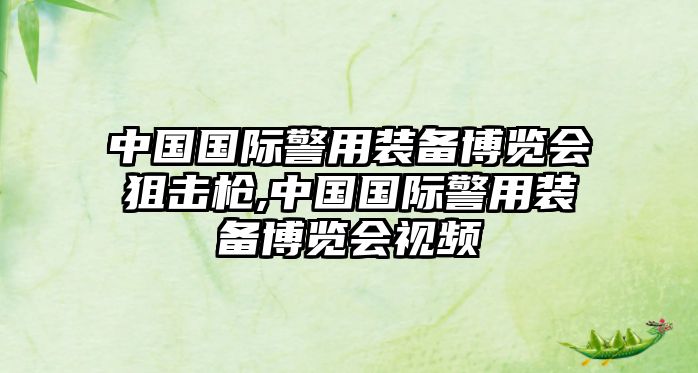 中國國際警用裝備博覽會(huì)狙擊槍,中國國際警用裝備博覽會(huì)視頻