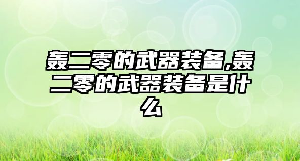 轟二零的武器裝備,轟二零的武器裝備是什么