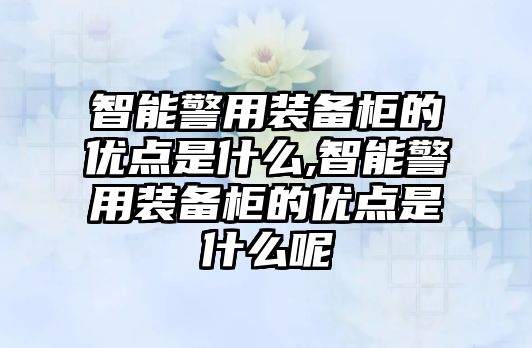 智能警用裝備柜的優點是什么,智能警用裝備柜的優點是什么呢