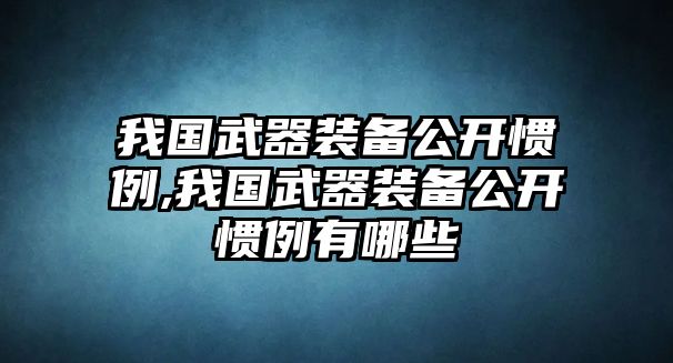 我國武器裝備公開慣例,我國武器裝備公開慣例有哪些