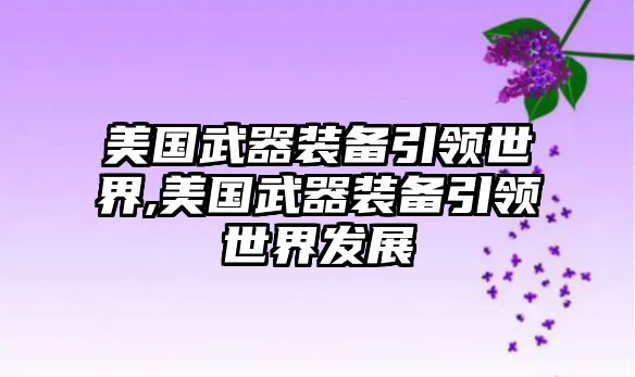 美國(guó)武器裝備引領(lǐng)世界,美國(guó)武器裝備引領(lǐng)世界發(fā)展