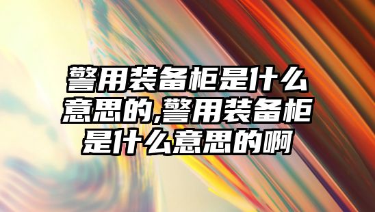 警用裝備柜是什么意思的,警用裝備柜是什么意思的啊