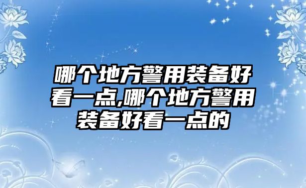 哪個地方警用裝備好看一點,哪個地方警用裝備好看一點的