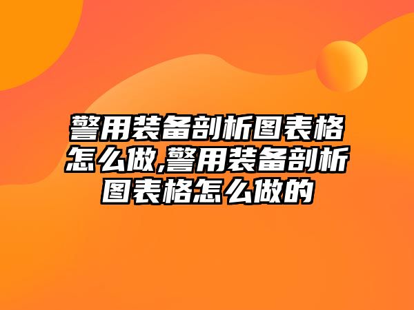 警用裝備剖析圖表格怎么做,警用裝備剖析圖表格怎么做的