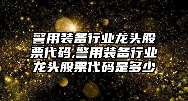 警用裝備行業(yè)龍頭股票代碼,警用裝備行業(yè)龍頭股票代碼是多少