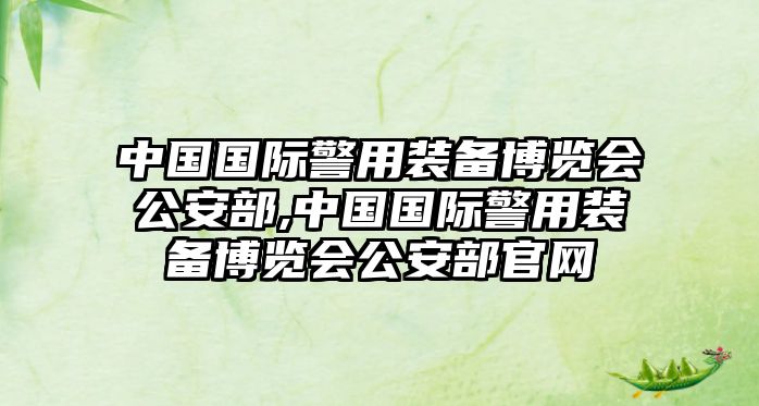 中國國際警用裝備博覽會公安部,中國國際警用裝備博覽會公安部官網(wǎng)