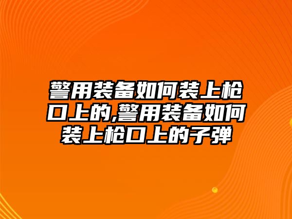 警用裝備如何裝上槍口上的,警用裝備如何裝上槍口上的子彈