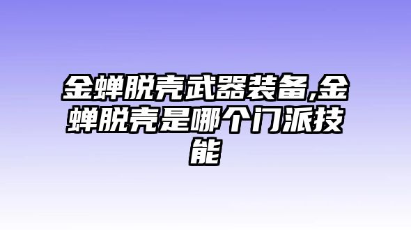 金蟬脫殼武器裝備,金蟬脫殼是哪個門派技能