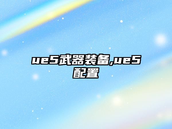 ue5武器裝備,ue5配置