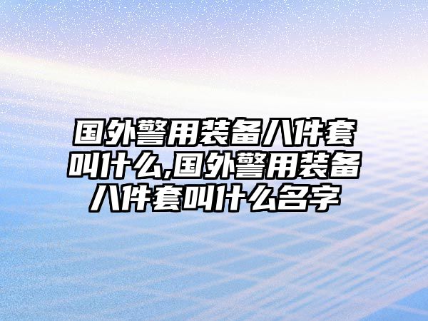 國(guó)外警用裝備八件套叫什么,國(guó)外警用裝備八件套叫什么名字