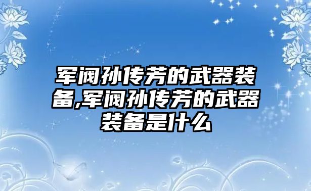 軍閥孫傳芳的武器裝備,軍閥孫傳芳的武器裝備是什么