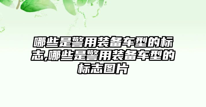 哪些是警用裝備車型的標志,哪些是警用裝備車型的標志圖片