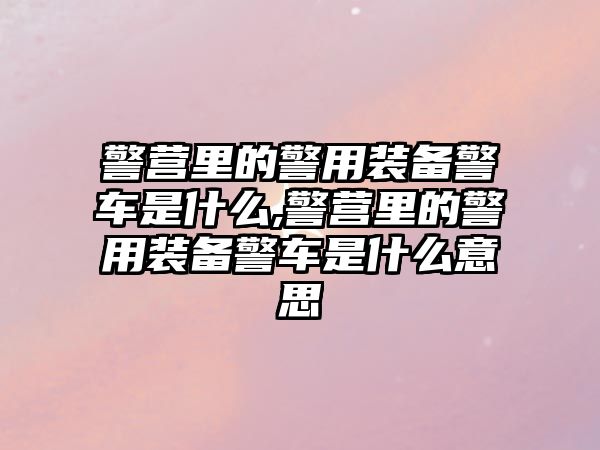 警營里的警用裝備警車是什么,警營里的警用裝備警車是什么意思