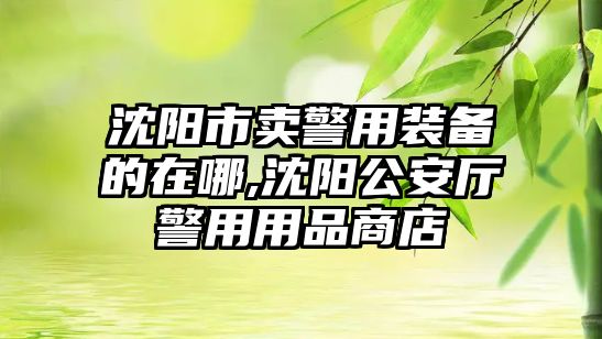 沈陽市賣警用裝備的在哪,沈陽公安廳警用用品商店